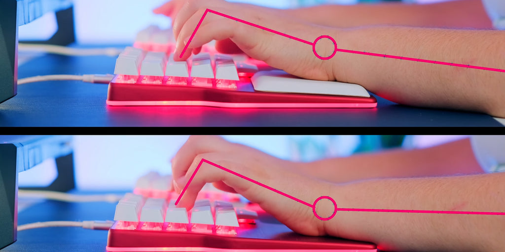 Example with and without palm pads