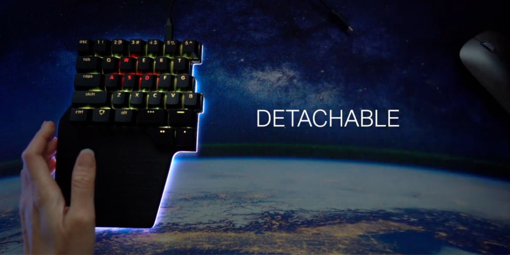 Split ergonomic gaming keyboard