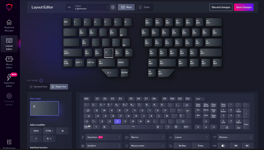 Bazecor Lightroom Macro Pad