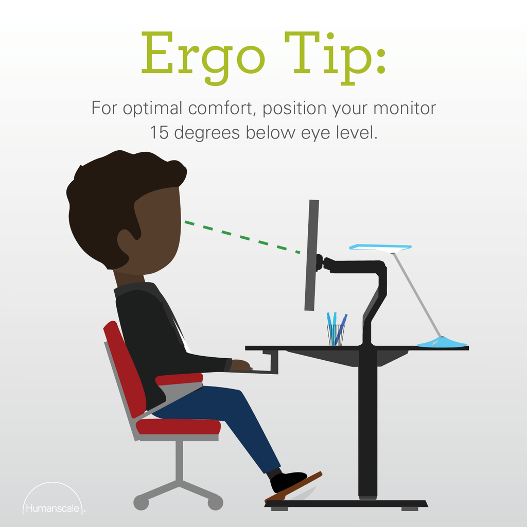 Ergonomic monitor setup