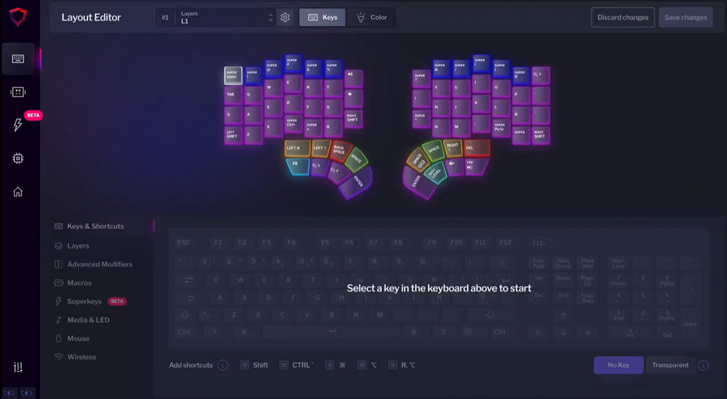 New Bazecor Layer editor