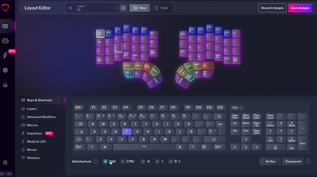 Bazecor new layout