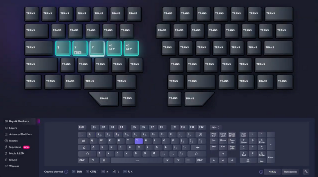 Symbols macro programmable keyboard