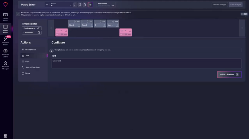 Symbols macro programmable keyboard