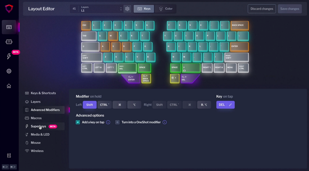Key on tap bazecor