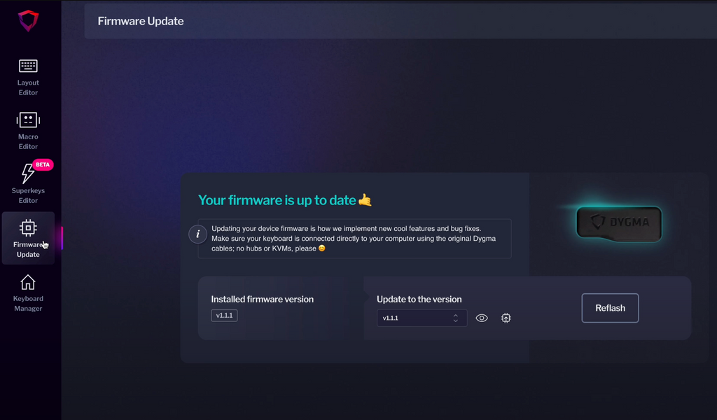Update Firmware Dygma Bazecor