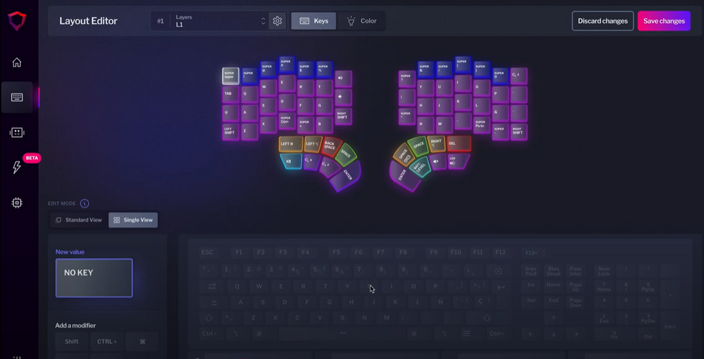 Standard view layer editor